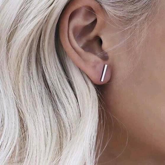 Bailey Bar Stud Earrings - Gold, Black, & Silver