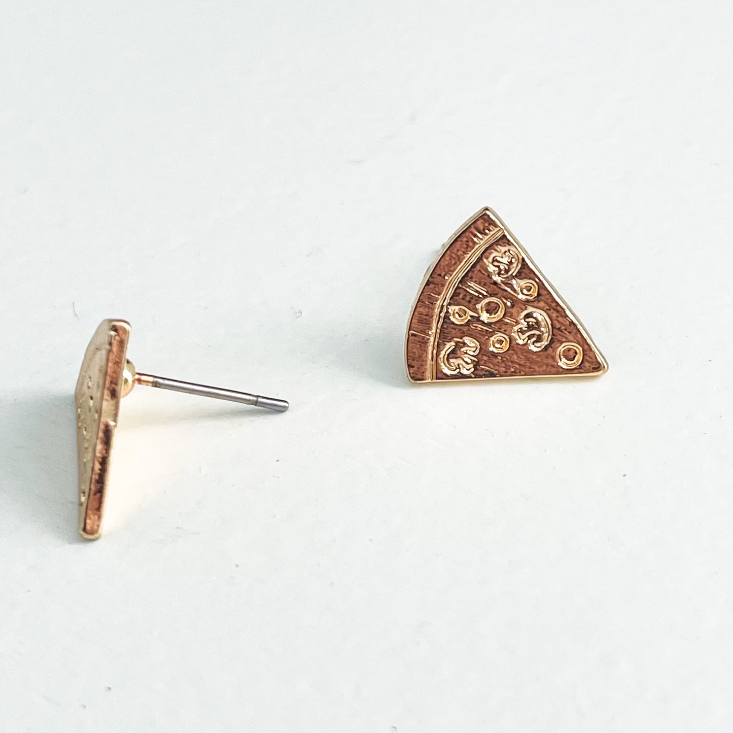 Pizza Slice Earrings - Silver or Gold