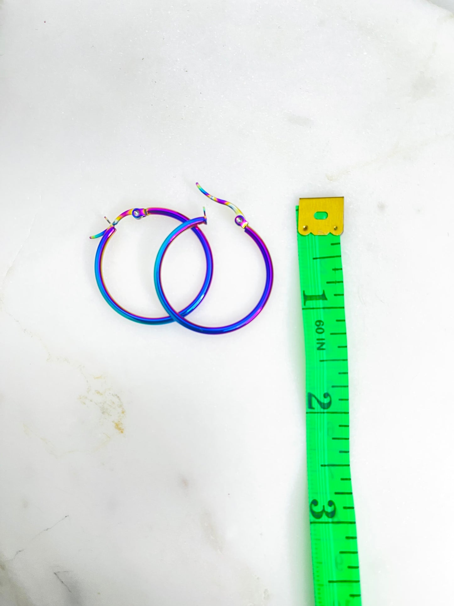 Holographic Hoop Earrings - ONE LEFT