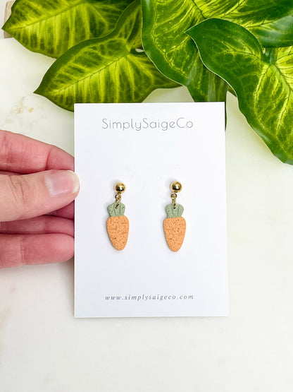 Carrot Handmade Clay Earrings