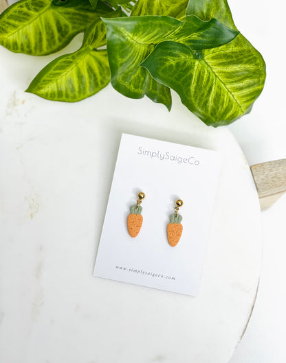 Carrot Handmade Clay Earrings