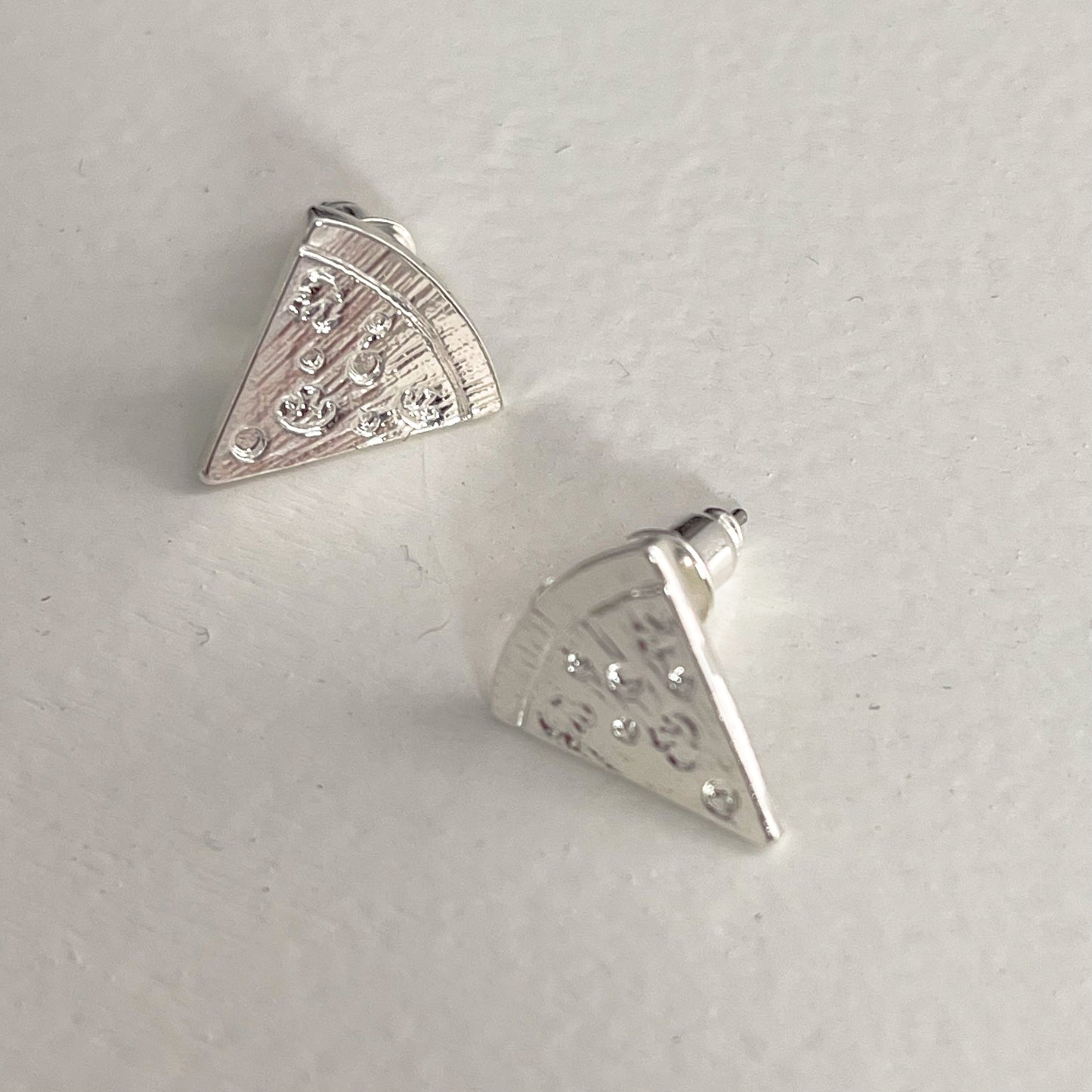 Pizza Slice Earrings - Silver or Gold