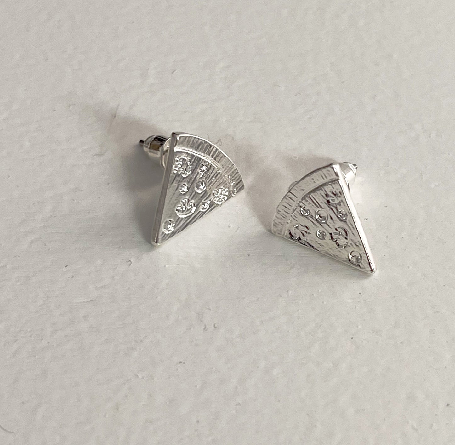 Pizza Slice Earrings - Silver or Gold