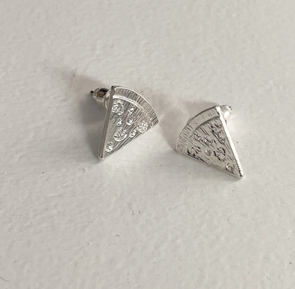 Pizza Slice Earrings - Silver or Gold
