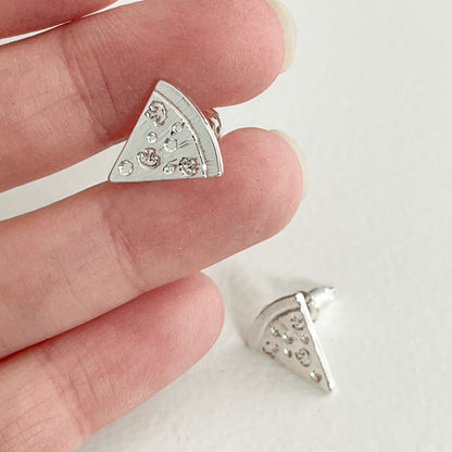 Pizza Slice Earrings - Silver or Gold