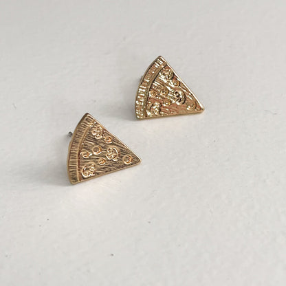 Pizza Slice Earrings - Silver or Gold
