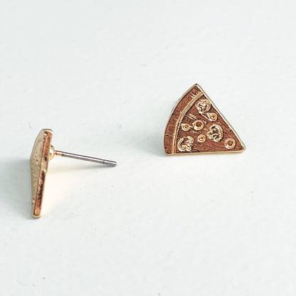 Pizza Slice Earrings - Silver or Gold