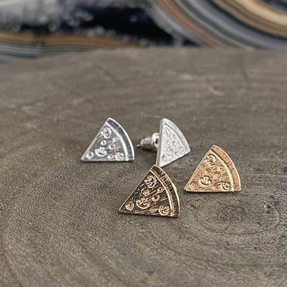 Pizza Slice Earrings - Silver or Gold