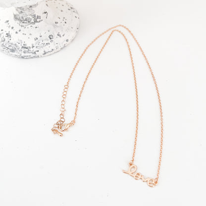 Dainty Love Script Gold Necklace