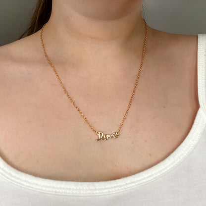 Dainty Love Script Gold Necklace