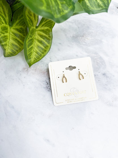 Wishbone Gold Earrings