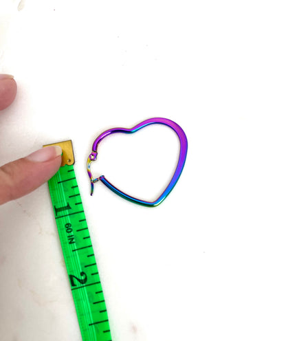 Holographic Heart Earrings - ONE LEFT