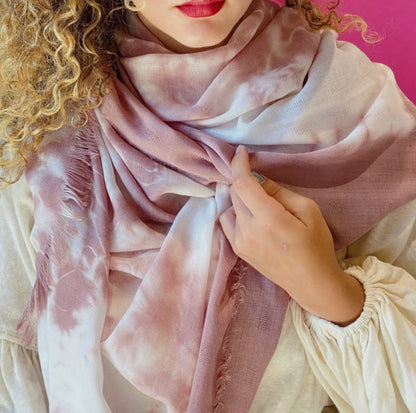 Blush Tie Dye Scarf - ONE LEFT