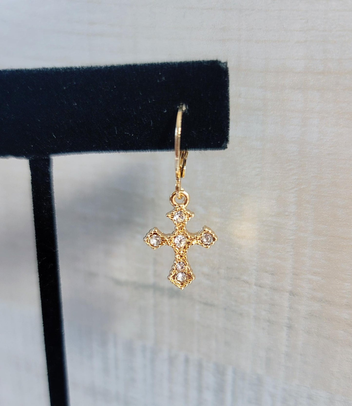 Calm Cross Huggie Earrings