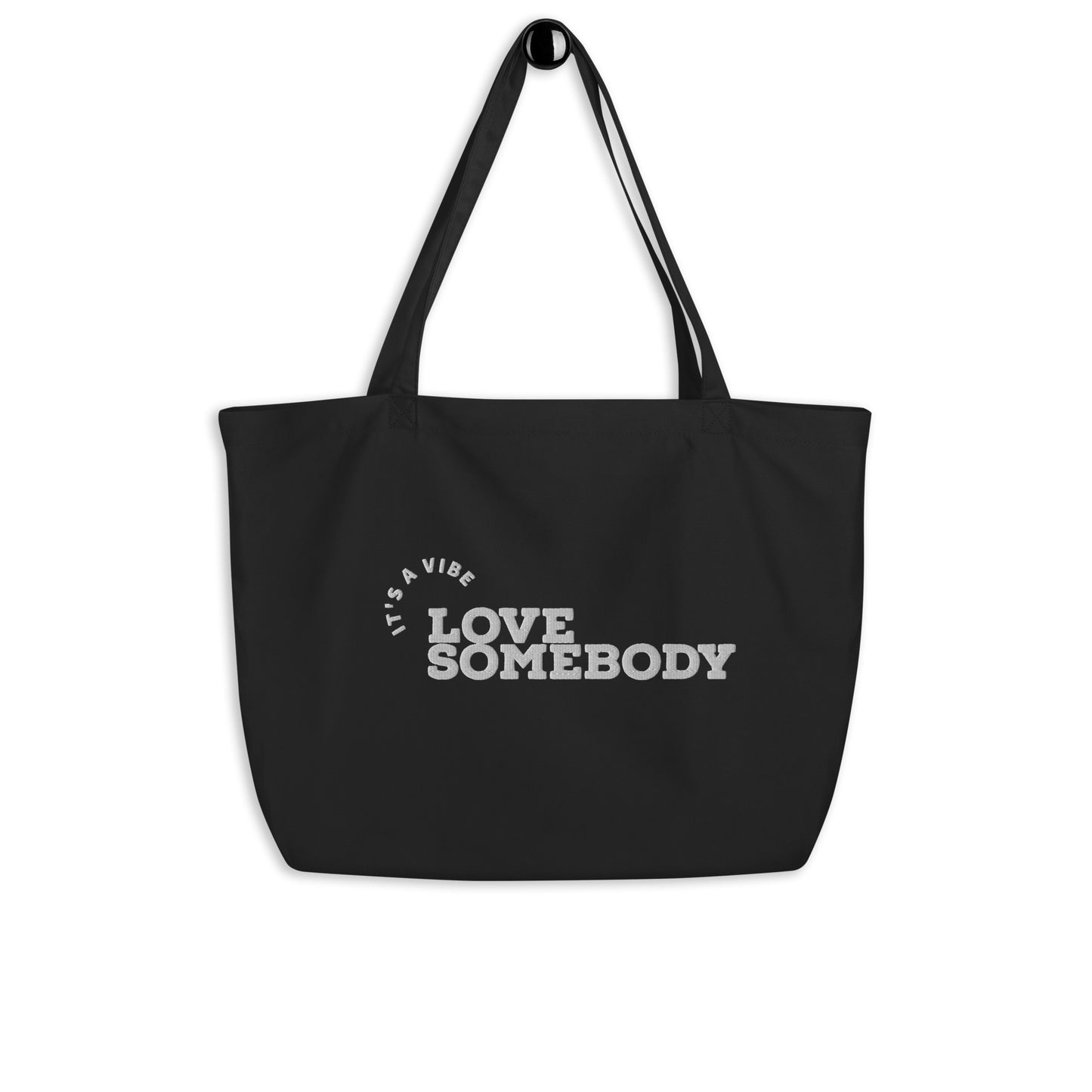 LOVE SOMEBODY Large Tote Bag - Black & Oyster