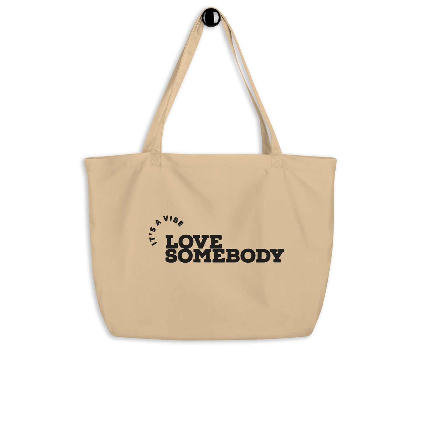 LOVE SOMEBODY Large Tote Bag - Black & Oyster