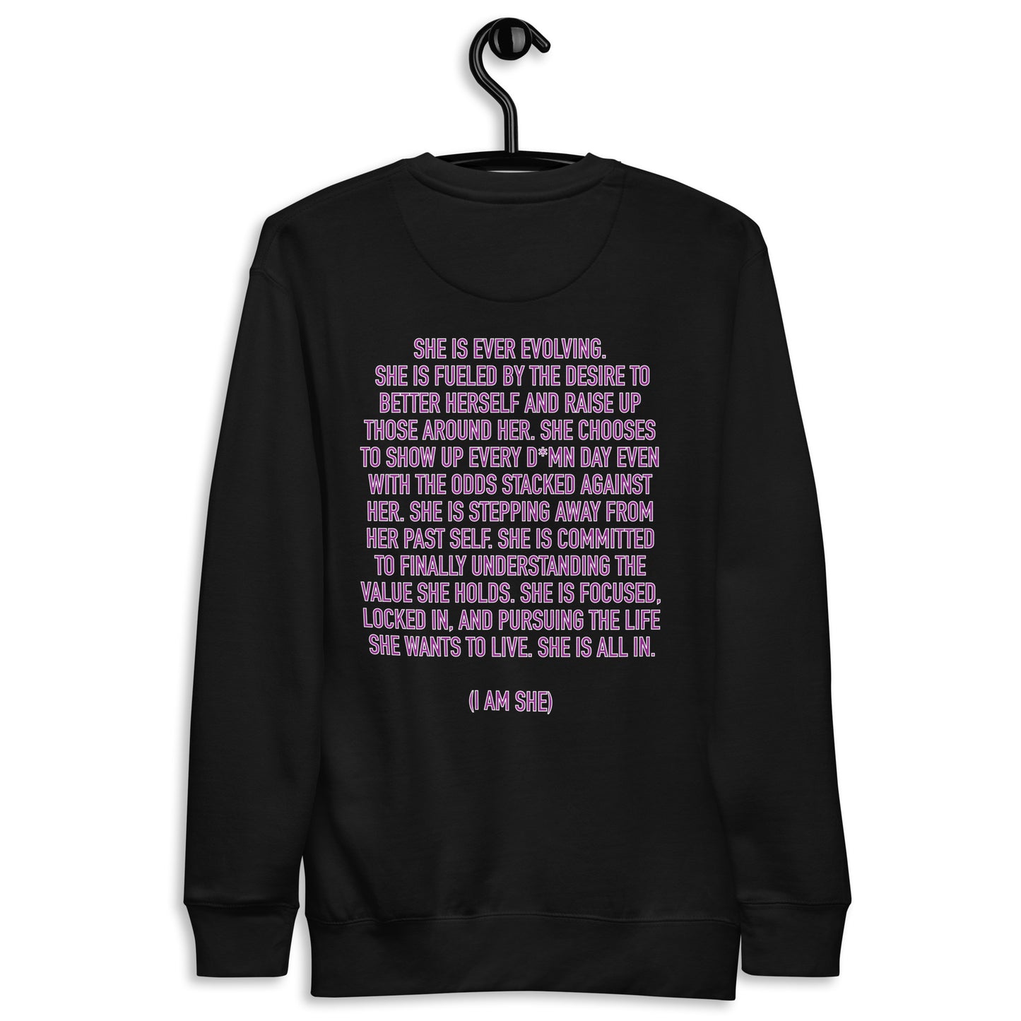 SHE IS EVOLVING (I AM SHE) Sweatshirt - White, Carbon Grey, Black, Charcoal Heather